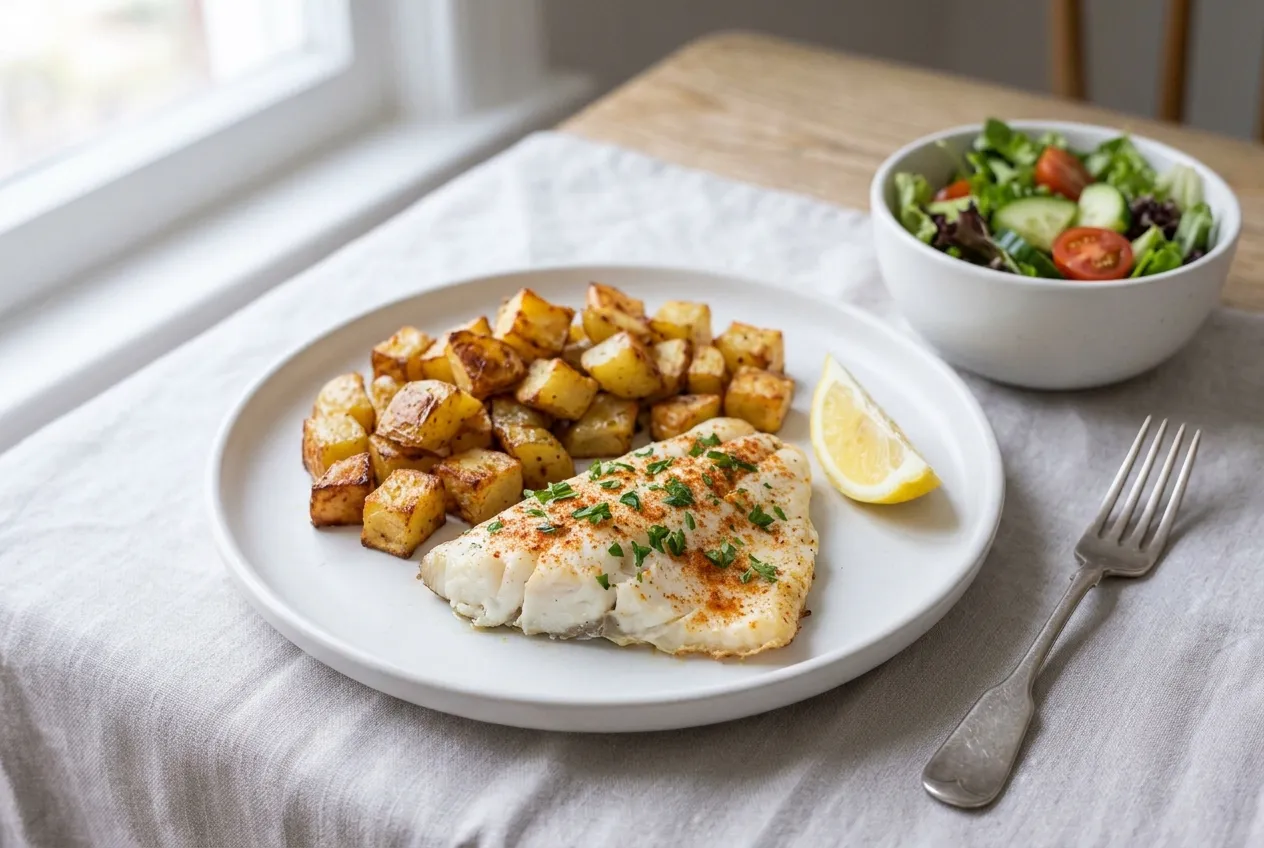 Baked Hake and Potatoes