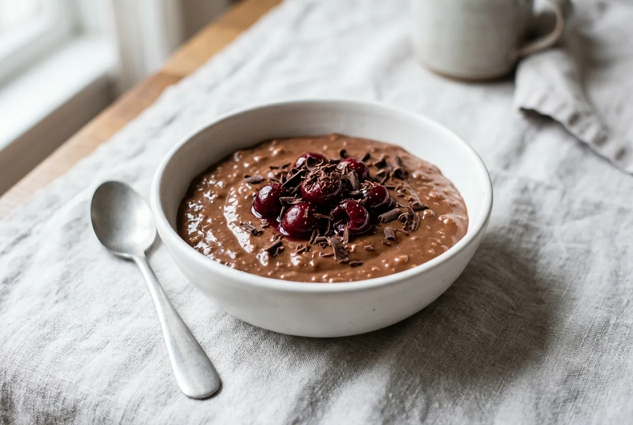Chocolate Protein Oatmeal Pudding