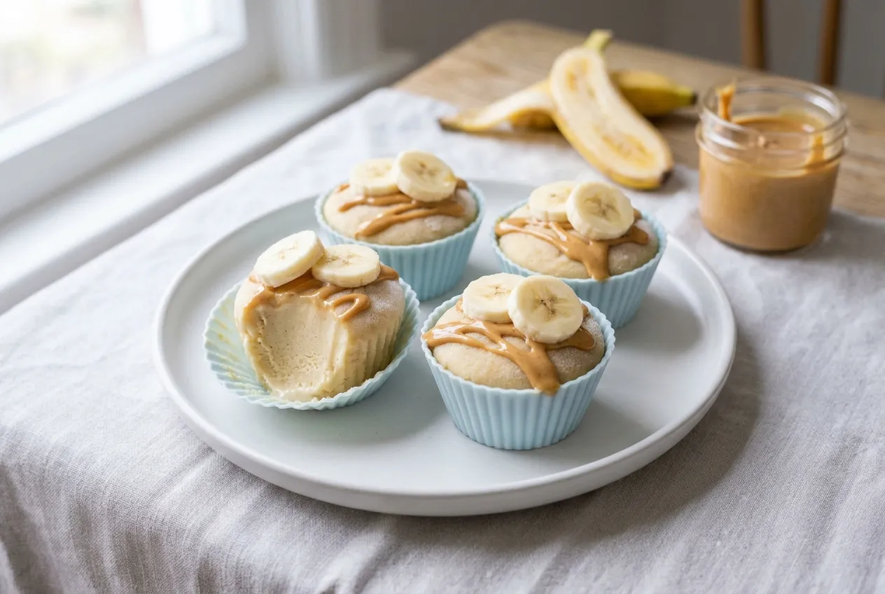 Frozen Banana Protein Muffins