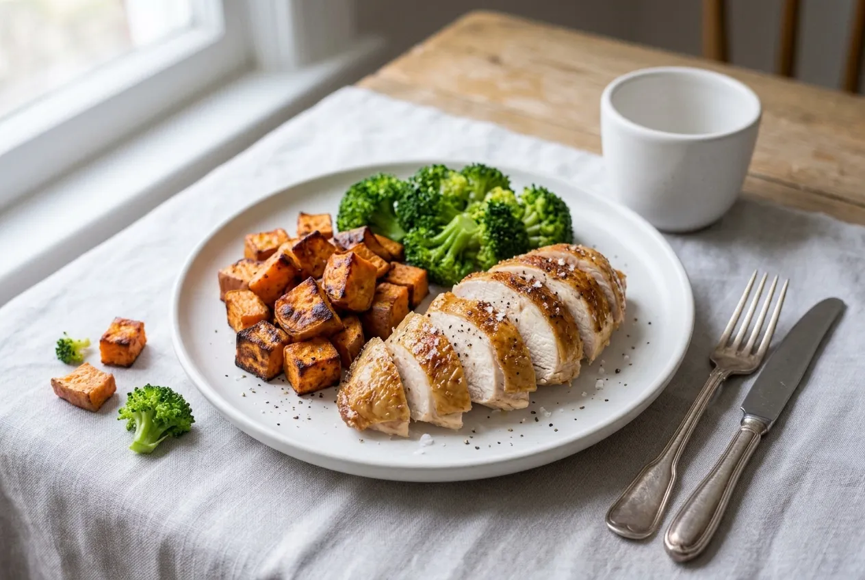 Roasted Turkey with Sweet Potato and Broccoli